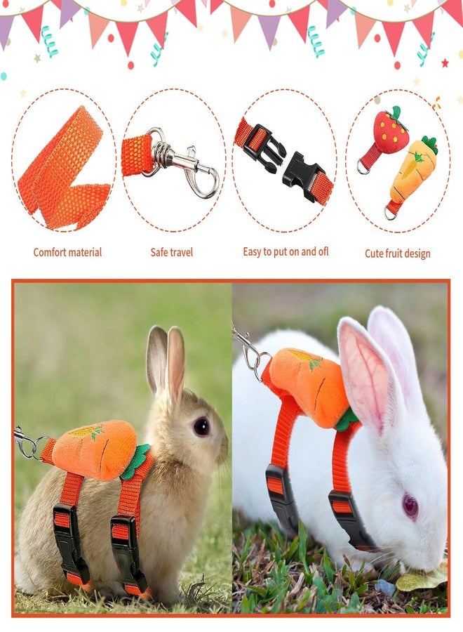 XPAPOV 4 Sets Adjustable Bunny Rabbit Harness and Leash Set Small Pet Cute Vest Harness Leash Ferret Harness Guinea Pig Harness Ferret Leash with Decorations for Bunny Kitten Puppy, Small Pets - Image 4